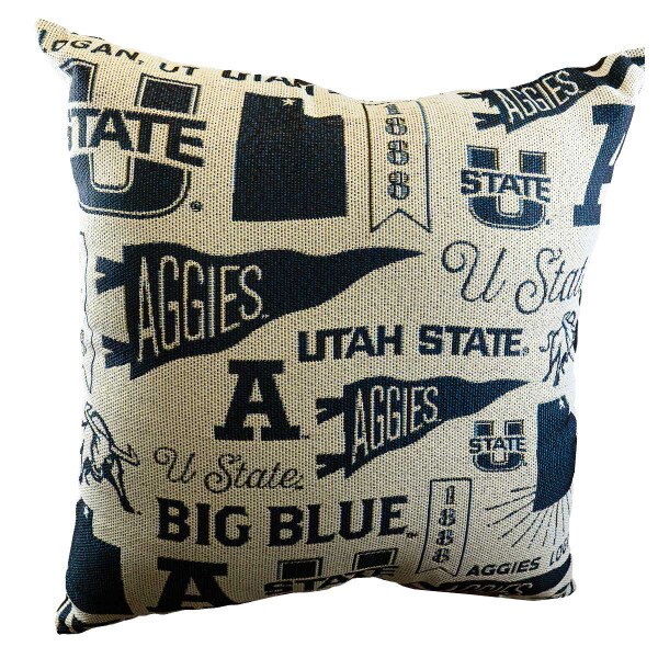 Utah State Aggies Woven Pillow 27"x27"